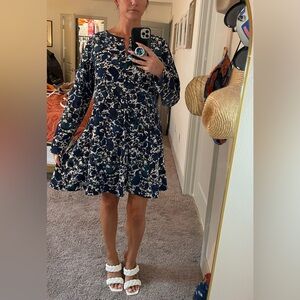 Simply Vera Vera Wang Navy and White Long Sleeve Dress